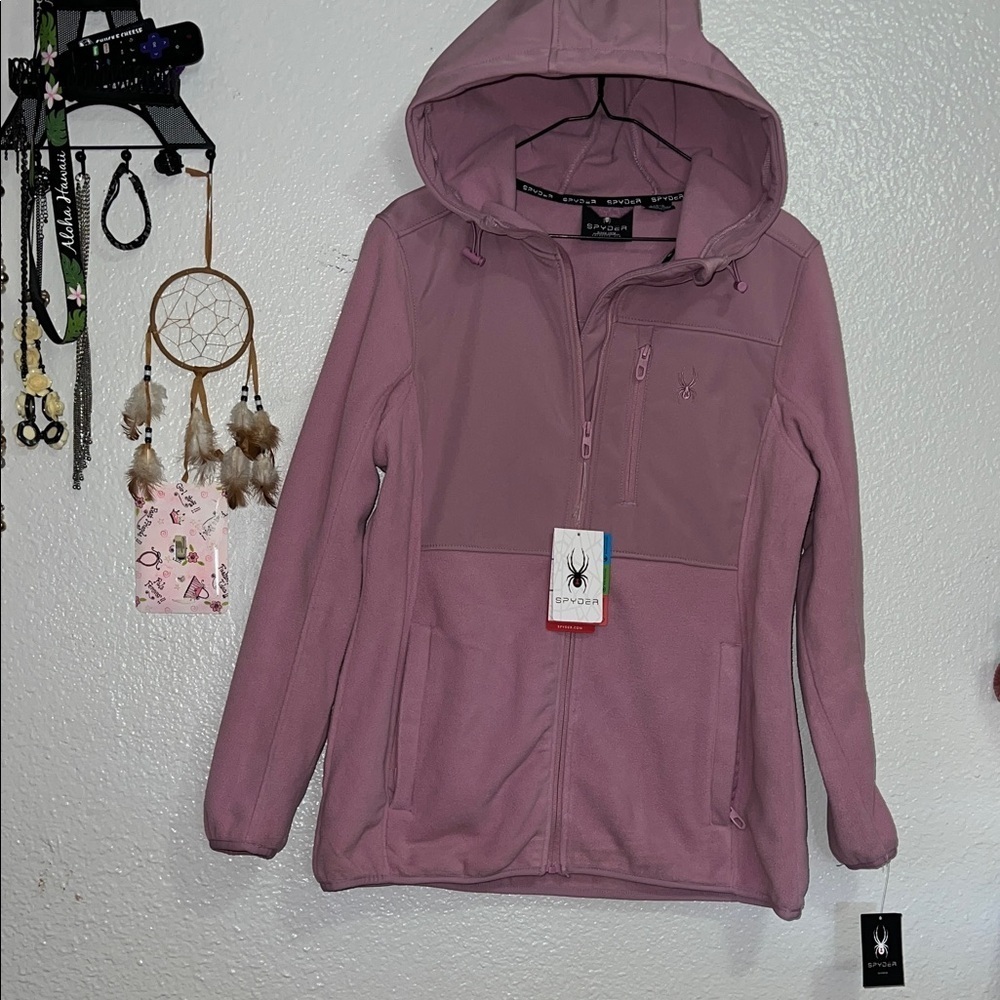 Spyder Women's Mauve Hooded Soft Jacket Size Large